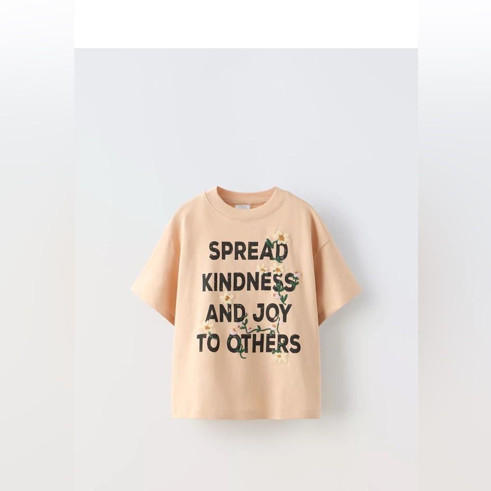 ZaraKids Beige Graphic T-Shirt size 9
